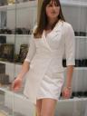 Белое платье-пиджак выше колен с запахом, фото 2