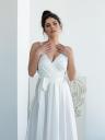 Белое шелковое платье на запах на бретелях, боковой разрез – идеальное для помолвки и выпускных фото, фото 4