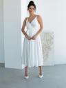Белое шелковое платье на запах на бретелях, боковой разрез – идеальное для помолвки и выпускных фото, фото 6