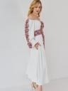 Потрясающее белое платье-миди с открытыми плечами, квадратным вырезом и натуральной линией талии, фото 6