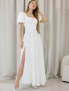 Нарядное длинное платье с рукавами «буфф»