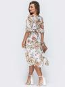 Струящееся весеннее шифоновое платье в цветочный принт, фото 3