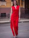 Длинное футлярное красное платье с разрезом на ногеПлатье макси в пол ярко-красного цвета | Вечернее платье с вырезом для ног | Платье для фотосессии, фото 5