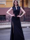 "Черное платье макси в пол | V-образный вырез | Высокий разрез | Силуэт-футляр | Идеальное вечернее платье или платье на выпускной", фото 3
