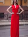 Длинное футлярное красное платье с разрезом на ногеПлатье макси в пол ярко-красного цвета | Вечернее платье с вырезом для ног | Платье для фотосессии, фото 2