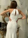 Элегантное платье силуэта «русалка» | Идеальное свадебное или выпускное платье | великолепное вечернее платье в пол | Потрясающее белое платье: облега, фото 7