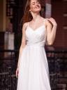 Длинное мерцающее шифоновое белое платье с съмными рукавами, фото 5