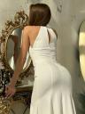 Элегантное платье силуэта «русалка» | Идеальное свадебное или выпускное платье | великолепное вечернее платье в пол | Потрясающее белое платье: облега, фото 9