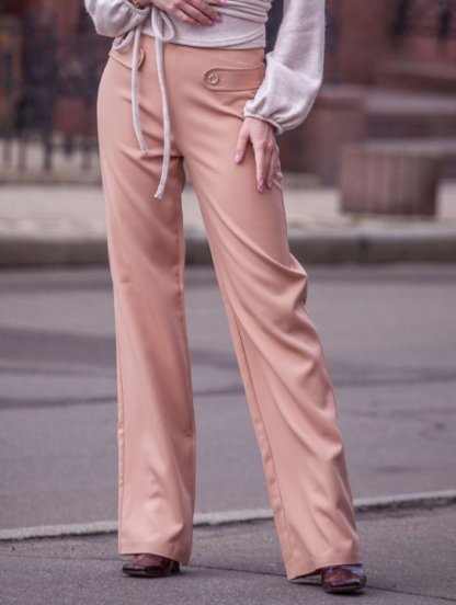 Класические елегантные брюки бежевого цвета, фото 1