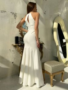 Элегантное платье силуэта «русалка» | Идеальное свадебное или выпускное платье | великолепное вечернее платье в пол | Потрясающее белое платье: облега