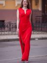 Длинное футлярное красное платье с разрезом на ногеПлатье макси в пол ярко-красного цвета | Вечернее платье с вырезом для ног | Платье для фотосессии, фото 4