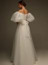 Свадебное пышное платье с разрезом и рукавами «буфф», фото 5