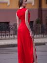 Длинное футлярное красное платье с разрезом на ногеПлатье макси в пол ярко-красного цвета | Вечернее платье с вырезом для ног | Платье для фотосессии, фото 3