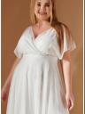 "Улучшите свой стиль в блестящем белом платье макси | Летнее платье на запах | Белое платье в пол для невесты | Платье макси с V-образным вырезом ", фото 7