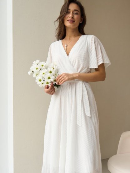 Нарядное белое платье в пол, фото 1