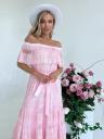 Длинное летнее розовое кружевное платье, фото 8
