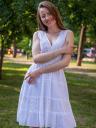 Короткое белое хлопковое платье с кружевами, фото 4