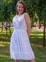 Короткое белое хлопковое платье с кружевами, фото 6