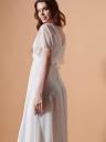 Нарядное блестящее шифоновое белое длинное платье, фото 5