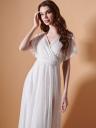 Нарядное блестящее шифоновое белое длинное платье, фото 2