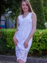 Белое платье миди с цветочным принтом – идеально для повседневных фотосессий и летнего отдыха, фото 2