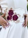«Белое летнее платье для женщин | Свободное платье трапециевидной формы с цветочным принтом | Рукава-фонарики и шнуровка сзади», фото 8