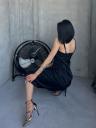 Шелковое черное легкое платье на лето на брительках, фото 8