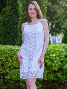 Белое платье сарафан из прошвы