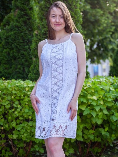 Белое платье сарафан из прошвы, фото 1