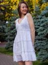 Короткое белое платье сарафан, фото 6