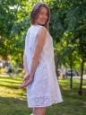 Белое платье-трапеция без рукавов: повседневное хлопковое платье длиной до колена для женщин — идеально подходит для весны, лета и осени, фото 3