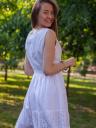Короткое белое хлопковое платье с кружевами, фото 5