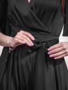 Вечернее шелковое черное платье с коротким рукавом, фото 3