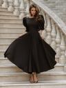 Черное нарядное платье миди длины с рукавом 3/4, фото 5