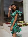 Зеленое шелковое платье с цветочным принтом: идеальное мини-платье для летней вечеринки и отпуска, фото 4
