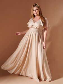 Вечернее длинное шифоновое платье на свадьбу для мамы невесты или жениха, большой размер