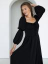 Чорное платье миди длинны с рукавом, фото 2