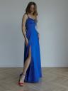Атласное платье макси для выпускного вечера вашей мечты синего цвета, фото 2