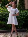 Шикарное маленькое белое платье с короткими рукавами, фото 3