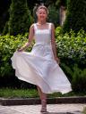 Шикарное атласное платье-миди с квадратным вырезом белого цвета — идеально для весны и лета, фото 6