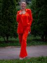 Летний женский льнянной костюм оранжевого цвета, фото 3