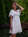 Шикарное маленькое белое платье с короткими рукавами, фото 4