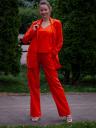 Летний женский льнянной костюм оранжевого цвета, фото 2