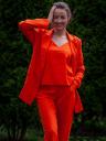 Летний женский льнянной костюм оранжевого цвета, фото 4