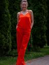Летний женский льнянной костюм оранжевого цвета, фото 7