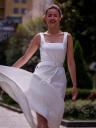 Шикарное атласное платье-миди с квадратным вырезом белого цвета — идеально для весны и лета, фото 5