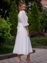 Белое коктейльное платье для гостя на свадьбе: свободное платье А-силуэта с прозрачными рукавами 3/4, фото 2