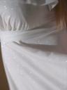 Белое длинное шифоновое платье большого размера с коротким рукавом и поясом, фото 6