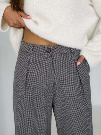 Теплые классические брюки палаццо, фото 1