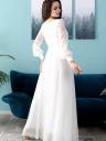 Свадебное блестящее шифоновое белое платье в пол, фото 4